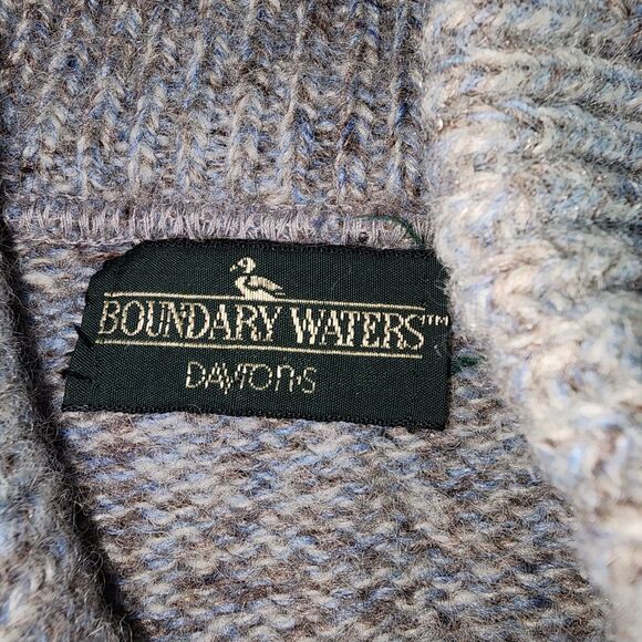 Vintage Boundary Waters Dayton Grey Shawl Neck Wool Sweater - Picture 4 of 8